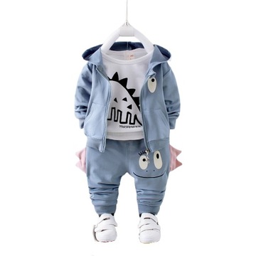 MODNY DRES KOMPLET SMOK DINOZAUR DLA CHŁOPCA 3-CZESCIOWY 110