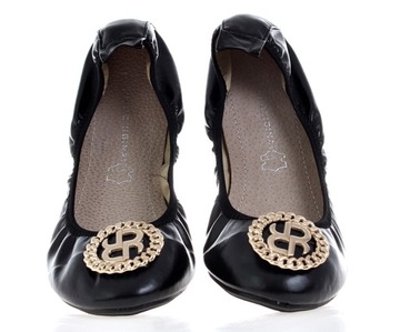 Baleriny na gumce buty damskie balerinki czarne 6379 roz. 36