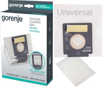 2x Worki do odkurzacza Gorenje GB1PBU papierowe x 5 + filtr Oryginalne