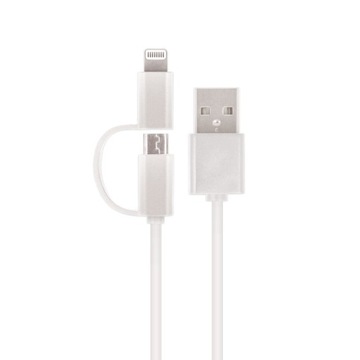 Kabel USB 2w1 Micro USB/Apple Lightning 1m Oplot