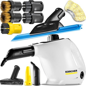 MOCNA PAROWNICA KARCHER SC1 MYJKA PAROWA 1200W TURBO ZESTAW DYSZA DO OKIEN