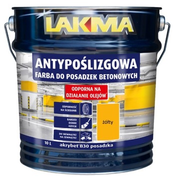 LAKMA AKRYBET B30 Farba do Betonu Posadzki Betonowej Akrylowa Mat Żółta 10L