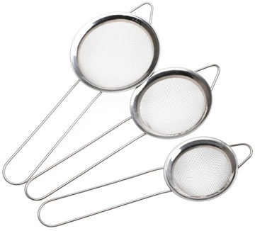 ZESTAW SITEK STALOWYCH KUCHENNYCH NIERDZEWNE 3 SZT