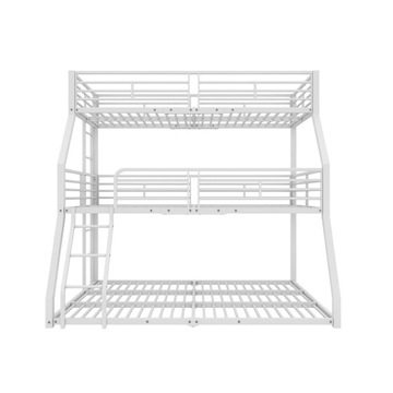 ŁÓŻKO METALOWE PIĘTROWE TRZYOSOBOWE 90*200 CM BEZ MATERACA BIAŁE