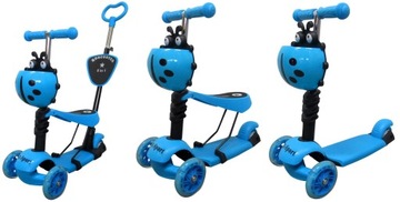 Трёхколесный самокат 5в1, СВЕТЯЩИЕСЯ КОЛЕСА