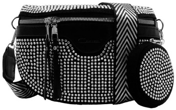 DAMSKA SASZETKA NERKA BAG NA RAMIĘ Z PORTFELIKIEM TOREBKA CROSSBODY CEKINY