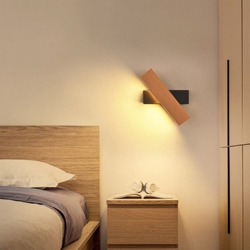 Поворотный светодиодный настенный светильник мощностью 4 Вт из массива дерева