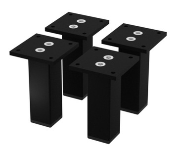4 x ALUMINIOWA NÓŻKA STOPKA MEBLOWA 100 MM CZARNA