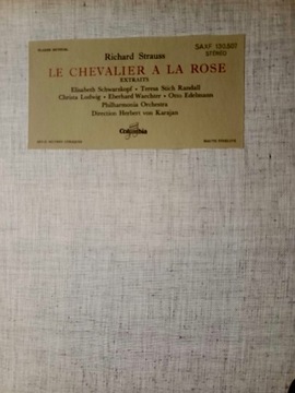 Strauss Elisabeth SchwarzkopfKarajan - Le Chevalier A La Rose Extraits VG+