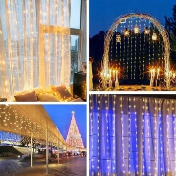 СВЕТОДИОДНЫЕ ЛАМПЫ ДЛЯ ЗАНАВЕС 200 3X2M Теплый Белый