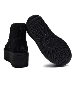 Ботинки UGG Classic Mini на платформе, черные, размер 39