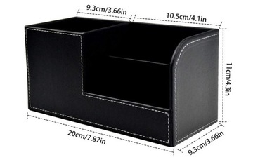 Кожаный настольный органайзер, подставка для ручек, телефон, пульт дистанционного управления.