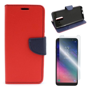 Etui do Samsung Galaxy A6 Plus 2018 Fancy Diary czerwony Pokrowiec I SZKŁO
