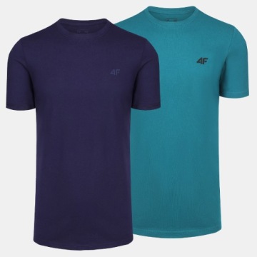 T-SHIRT MĘSKI 4F KOSZULKA BAWEŁNIANA SPORTOWA BASIC ZESTAW 2SZT KOMPLET