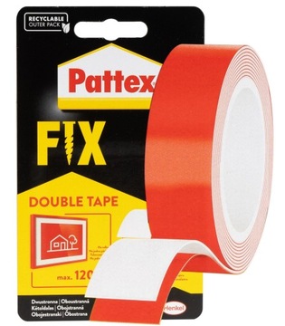 PATTEX TAŚMA DWUSTRONNA MONTAŻOWA FIX DO 120KG MOCNA UNIWERSALNA 1SZT