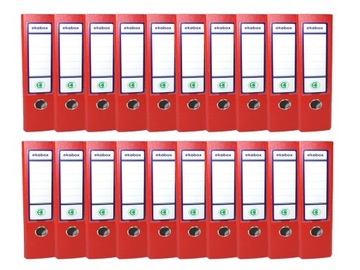 Segregator dźwigniowy A4 EKOBOX 80mm CZERWONY 20sz