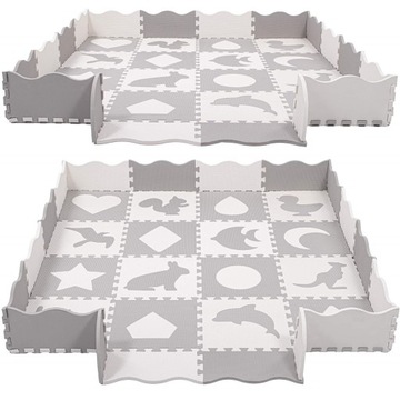 ДЕТСКИЙ ОБРАЗОВАТЕЛЬНЫЙ КОВРИК-ПАЗЛ, ТОЛСТЫЙ, 150х150см, СКЛАДНОЙ, РУЧКА XXL