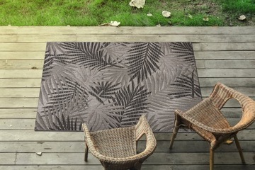 КОВЕР SIZAL ROPE 80x150 LEAVES серый/бежевый #DEV925