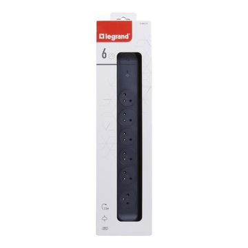 LEGRAND Przedłużacz 6x2PZ 1,5m czarny