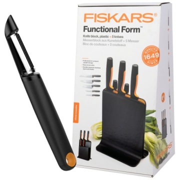 НАБОР FISKARS ИЗ 5 НОЖЕЙ В БЛОКЕ + СКРЕБОК + ТОЧКА