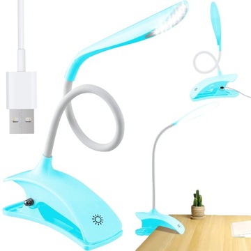 LAMPKA BIURKOWA SZKOLNA DOTYKOWA LED USB KLIPS