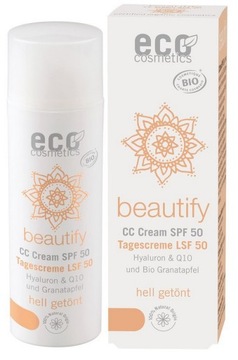 BEAUTIFY Krem CC jasny SPF 50 Kwas hialuronowy, Q10, granat 50ml Eco