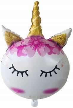 Balon foliowy unicorn złoty róg