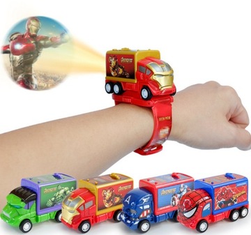 ZEGAREK Z PROJEKTOREM DZIECIĘCY AVENGERS SAMOCHÓD