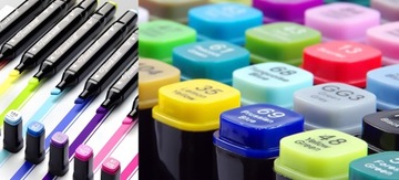 MARKERY ALKOHOLOWE 120 SZT DWUSTRONNE FLAMASTRY MAZAKI PISAKI ZESTAW +TORBA