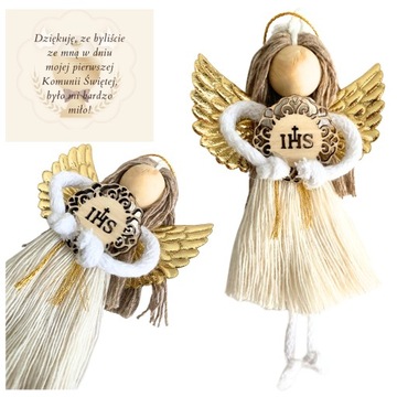 PODZIĘKOWANIE DLA GOŚCI, ANIOŁEK RĘCZNIE ROBIONY, KOMUNIA ŚWIĘTA