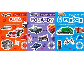 PAKIET Książeczek do Naklejania dla DZIECI 3w1