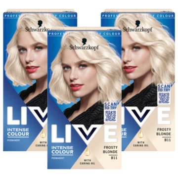 Schwarzkopf Live Farba włosów B11 Frosty Blonde x3