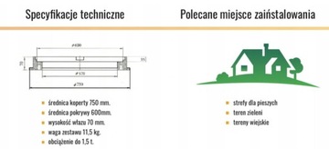 КОЛОДЦЕ ЛЮК 60/75СМ КРЫШКА для септика + ЗАМОК 1,5 Т