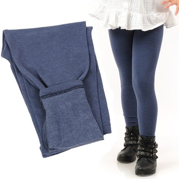 Ocieplane Legginsy Dziecięce Bawełniane Polskie Getry JEANS 104