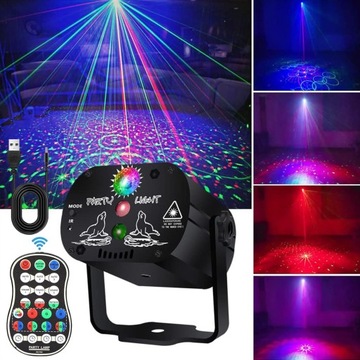 LASER DISCO projektor DYSKOTEKOWY lampa 3d stroboskop imprezowy na KARNAWA