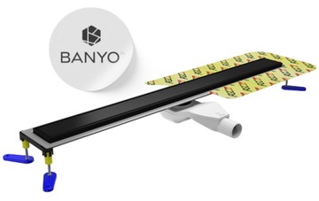 EMPORIA ODPŁYW LINIOWY 80CM CZARNY MAT Z SYFONEM PODŁOGOWY DO ŁAZIENKI STAL