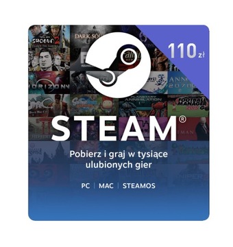 STEAM 110 zł Karta Podarunkowa - doładowanie, konto, wallet