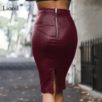 КОЖАНАЯ ЮБКА МИДИ-КАРАНДАШ НА МОЛНИИ