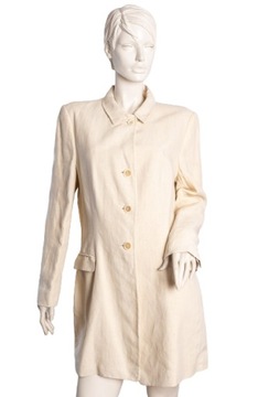 JIL SANDER LUKSUSOWY LNIANY PŁASZCZ, ROZM. XL