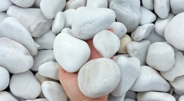 Otoczak Sky White 4-8cm Biało Szary Kamień 20kg