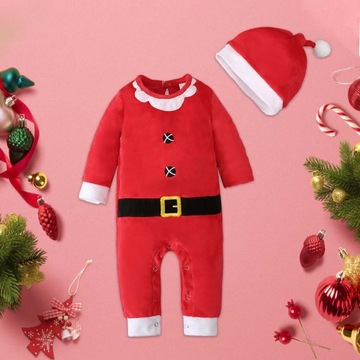 Baby Santa Suit Red Novorodenecké kombinézy Dress up Body Baby veľkosť 90 červené