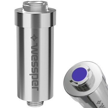 Filtr wody prysznicowy srebrny Wessper dla alergików uniwersalny z KDF
