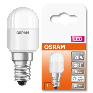 Żarówka LED LODÓWKA T26 2,3W=20W E14 Osram 6500K