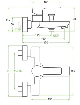 Дождевой душ + смеситель для ванны + смеситель для умывальника, черный