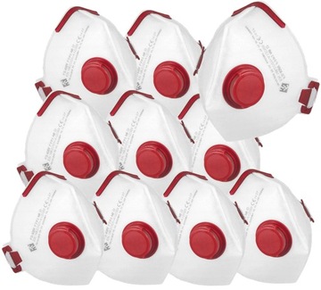 10x MASKA FFP3 OCHRONNA 30ND ANTYWIRUSOWA SKŁADANA