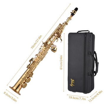 Прямые ударные саксофон-сопрано, медный саксофон Bb B, золото