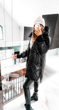 Женская куртка стеганое плащ длинный асимметричный 40