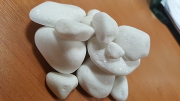 Тасос белый камень 1-3 см 25 кг галька