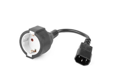 Adapter zasilający Gembird PC-SFC14M-01 IEC320 C14/ SCHUKO (F) 15cm x3