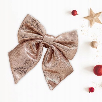 Dekoracja Cekinowa kokardka Brokat Ozdoby szampana